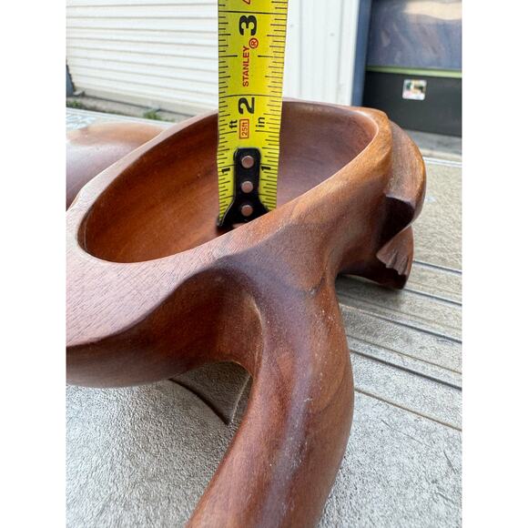 Hand crafted mahogany frog shaped wood box - Picture 7 of 12